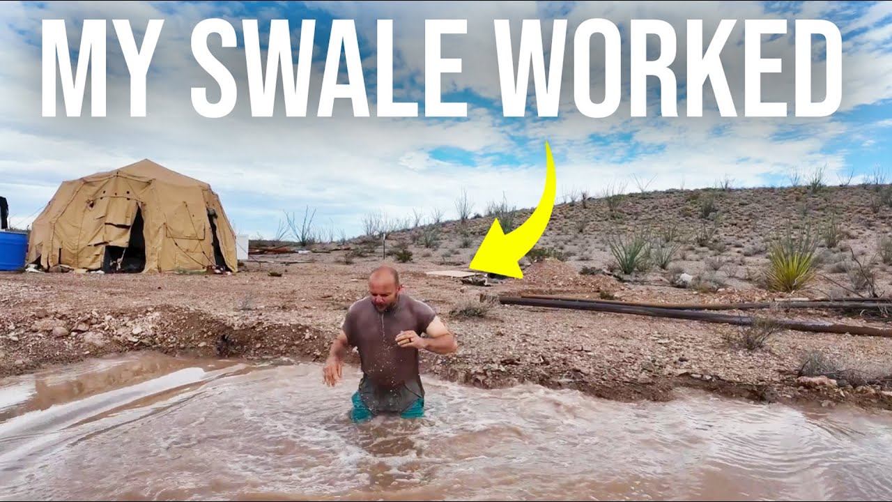 YouTube post by @dustupstexas for Fabletics. Caption reads: My Swale Just Caught More Water Than I Ever....