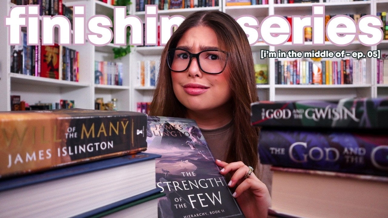 YouTube post by @MelReads for Ana Luísa Bolos e Doces. Caption reads: Finishing EVERY Series I'm In The Middle Of:....