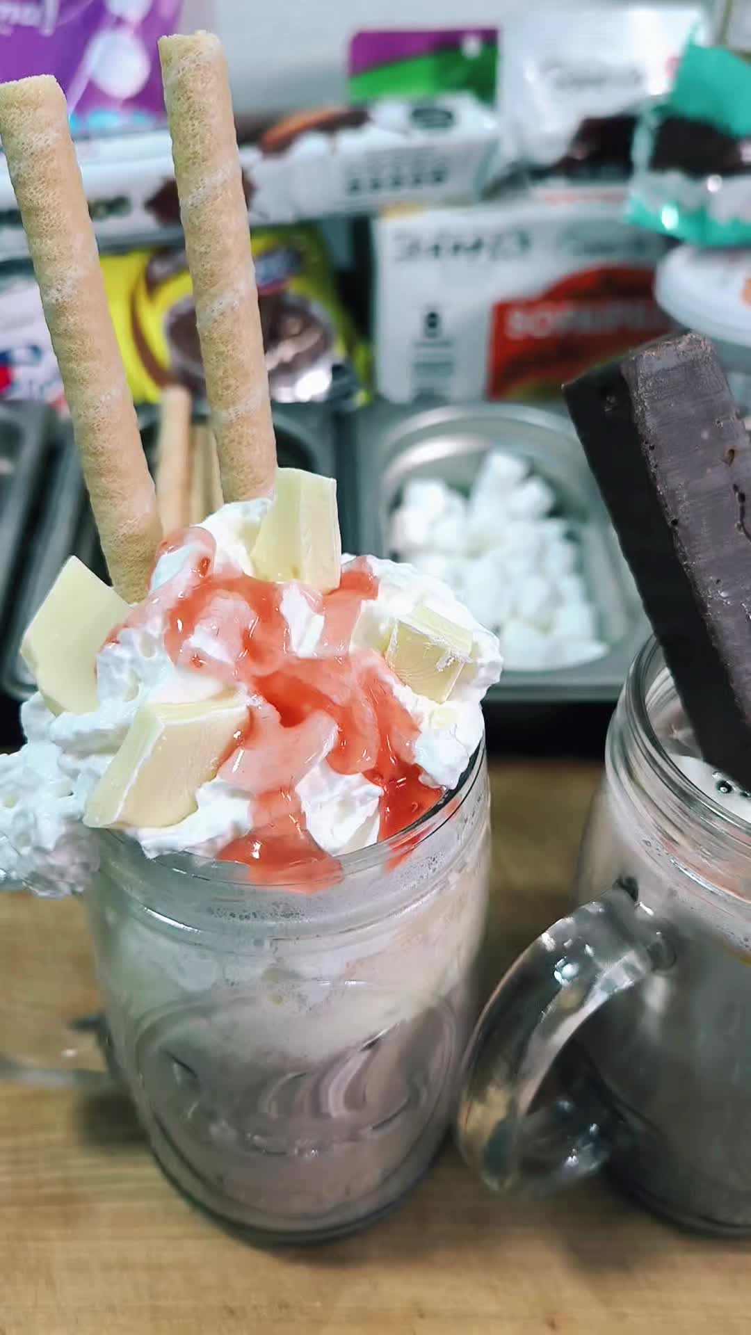 TikTok post by @chefindustrial for Santa Isabel. Caption reads: Mi top 3 de CHOCOLATE CALIENTE ideal para pasar....