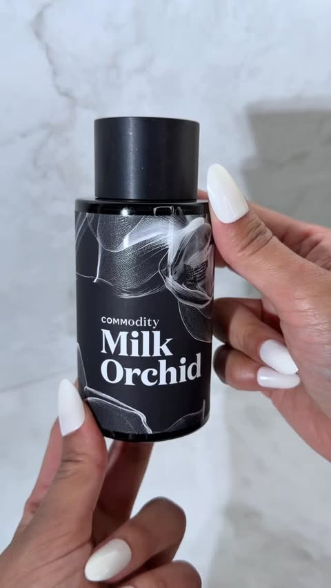 Instagram post by @marriumsshah for Commodity Fragrances. Caption reads: Commodity Milk Orchid Fragrance - Expressive is....
