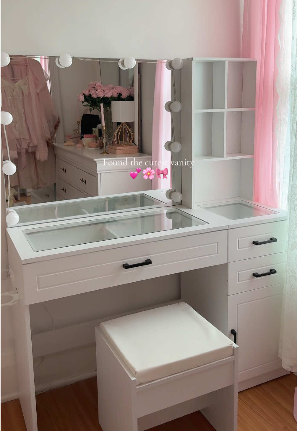 TikTok post by @neetu_persaud for Vabches. Caption reads: @Vabches #vabches #vanity #vanitydecor #aesthetic....