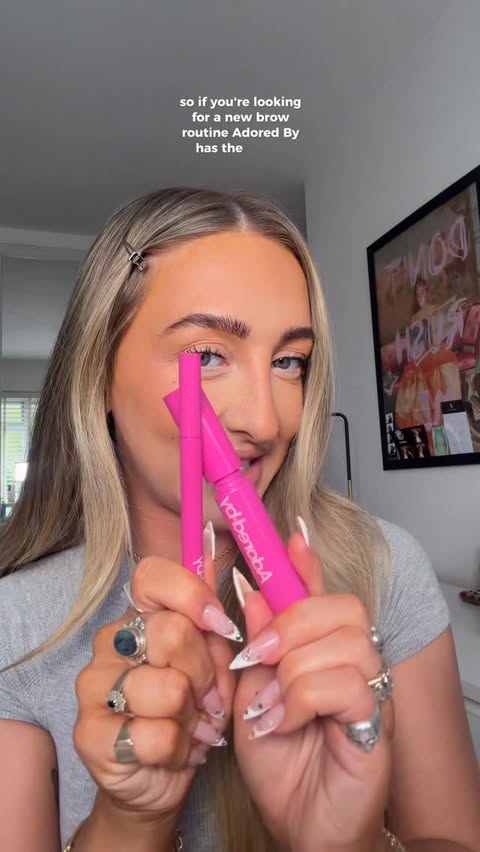 Instagram post by @bymollyrose for Adored By. Caption reads: Using the @adoredbyuk brow kit to create simple....
