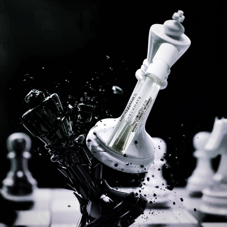 Instagram post by @irinnoire for Mind Games Fragrance. Caption reads: From three samples of @mindgamesfragrance what I....