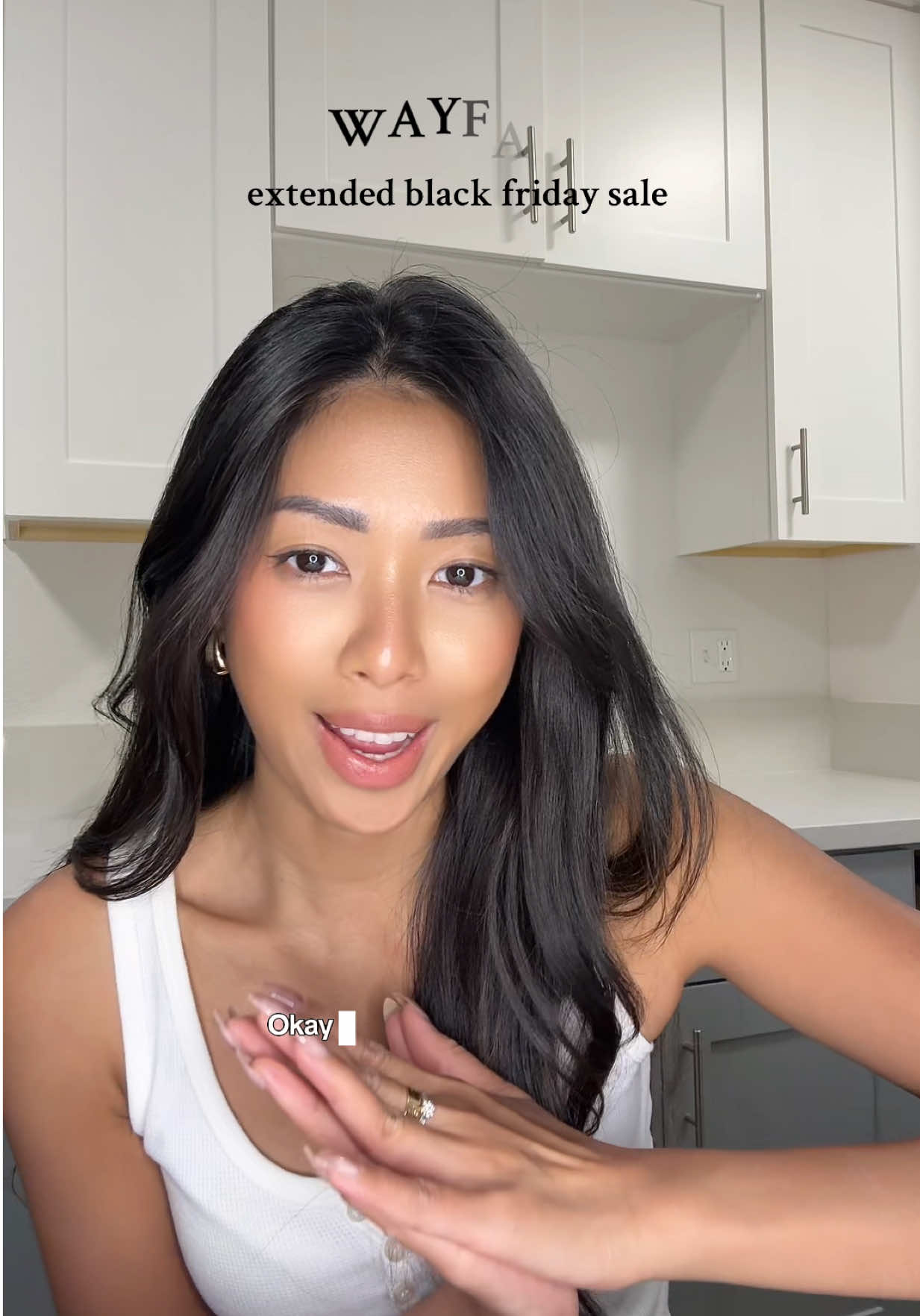 TikTok post by @vickiemnm for Wayfair. Caption reads: My favorite season to shop at Wayfair for my....