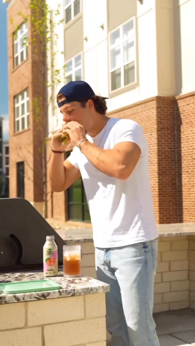 Instagram post by @fisher_perry for Saint James Iced Tea. Caption reads: Weekend Target run for the best new flavor from....