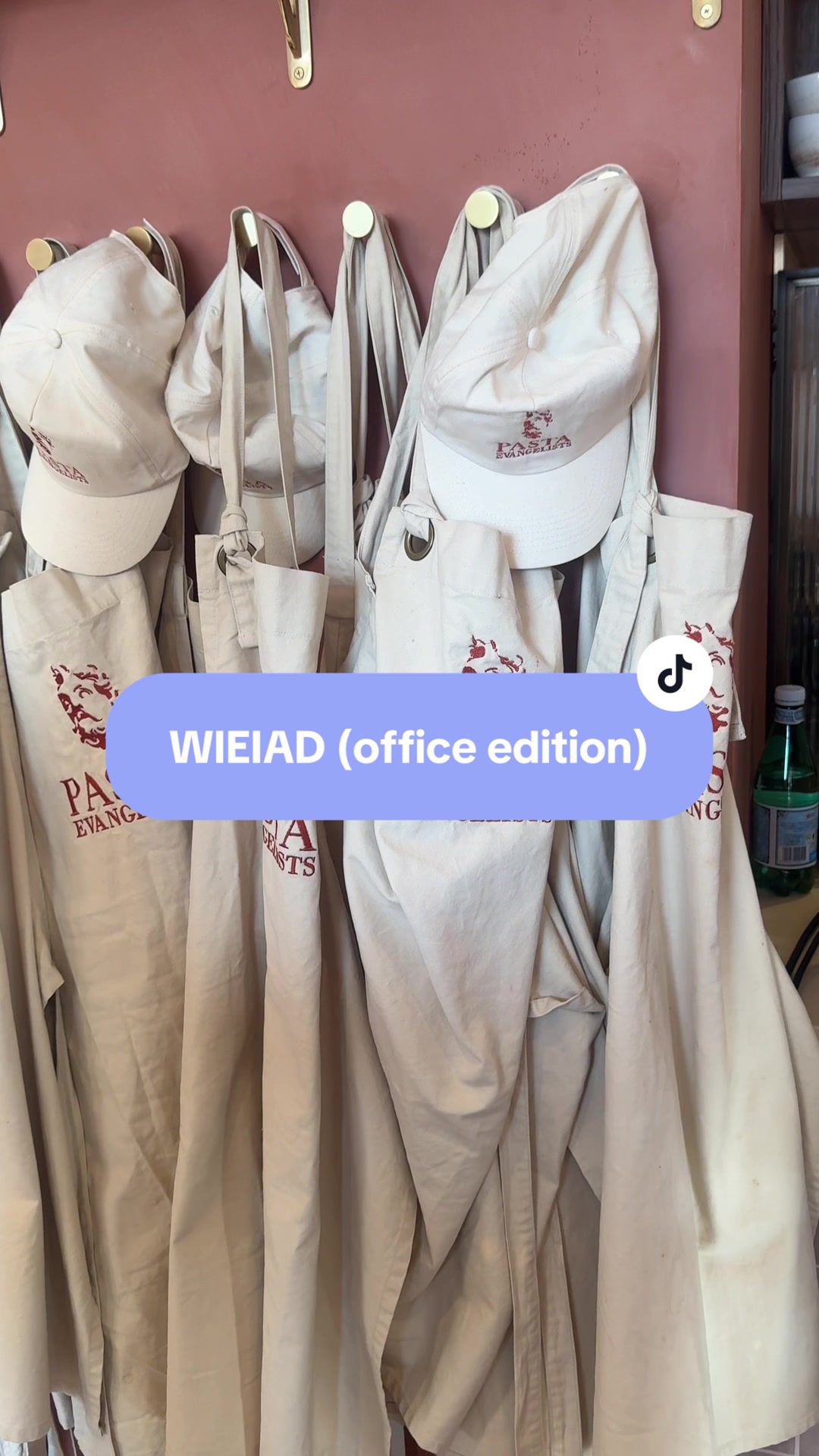 TikTok post by @gabriellaluxurymum for Pasta Evangelists. Caption reads: What I eat in a day - office edition. And today....