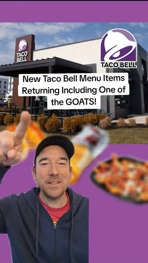 Instagram post by @snackolator for Taco Bell. Caption reads: The Quesarito is back at Taco Bell and 2025 is....