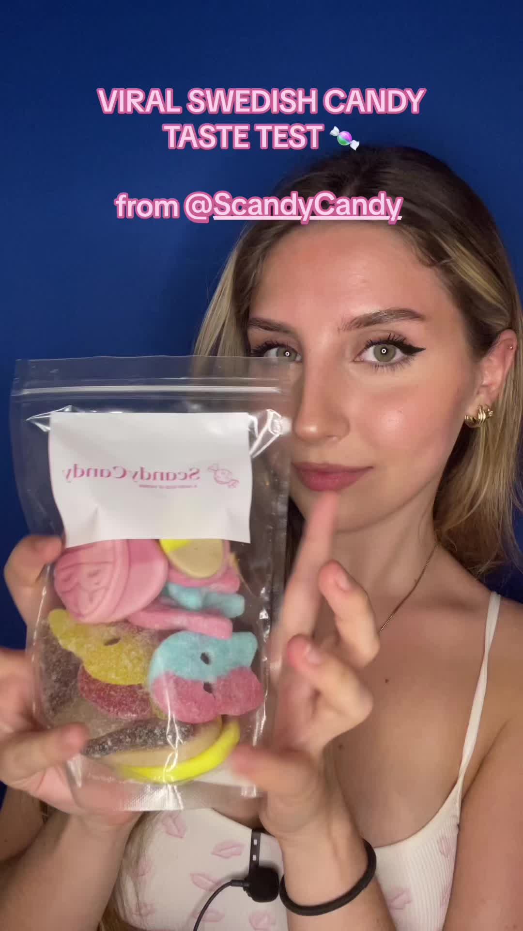 TikTok post by @savannahelmer for Scandycandy. Caption reads: 1/2 a pound for only $14!! @ScandyCandy....