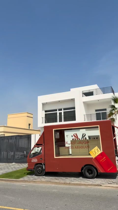 Instagram post by @hala.owais for Swiss Arabian. Caption reads: Look who showed up on my driveway....