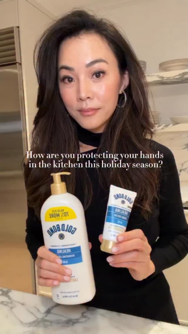 Instagram post by @thedavisstandard for Gold Bond. Caption reads: #Ad Getting ready for holiday dinners means....