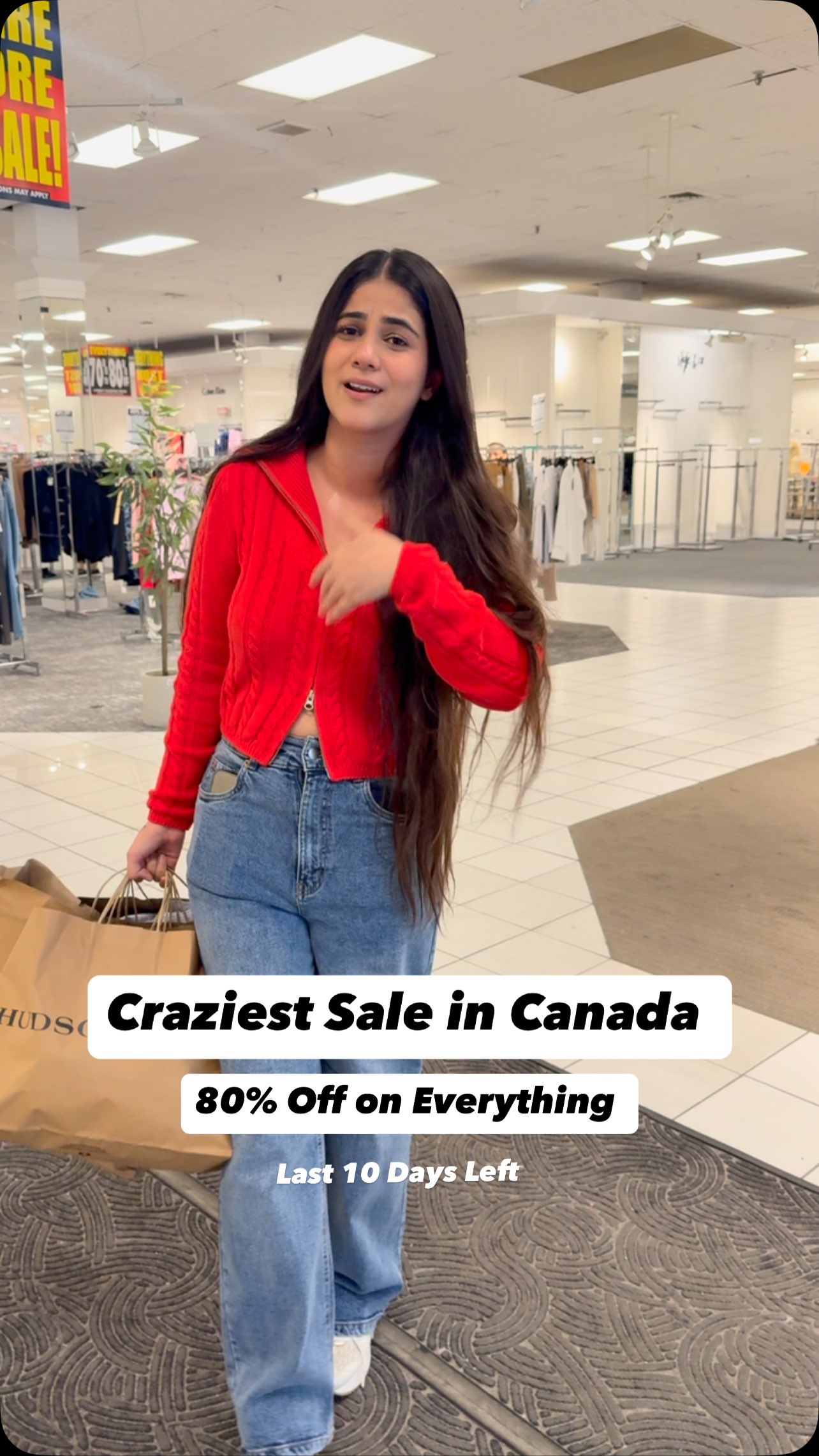 Instagram post by @journalistpoonam70 for The Bay. Caption reads: Not a Promotional Video but this sale is soooo....