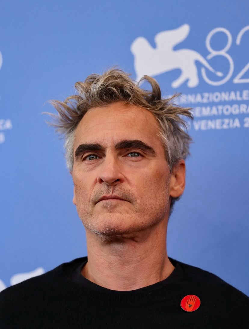 Instagram post by @joaquinphoenixv for Variety. Caption reads: Premiere of The Voice of Hind Rajab in @labiennale....