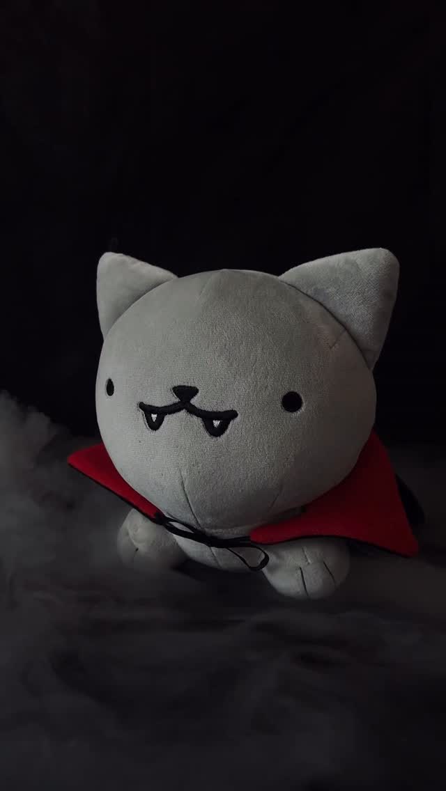 Instagram post by @poorlycatdraw for Makeship. Caption reads: last two days to get a vampurr plushie!....