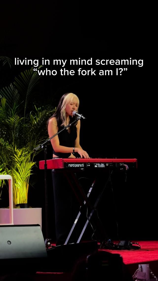 Instagram post by @hannahhbahng for Teen Vogue. Caption reads: Acoustic ‘raison detre’ performance from....