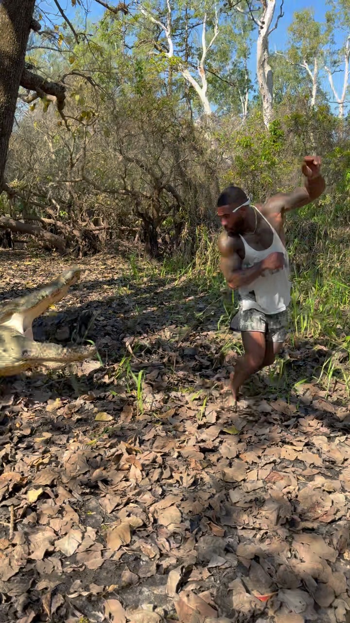 Instagram post by @therealtarzann for Worldstarhiphop. Caption reads: Best GIF wins top pin 📌 
Dodging saltwater crocs....