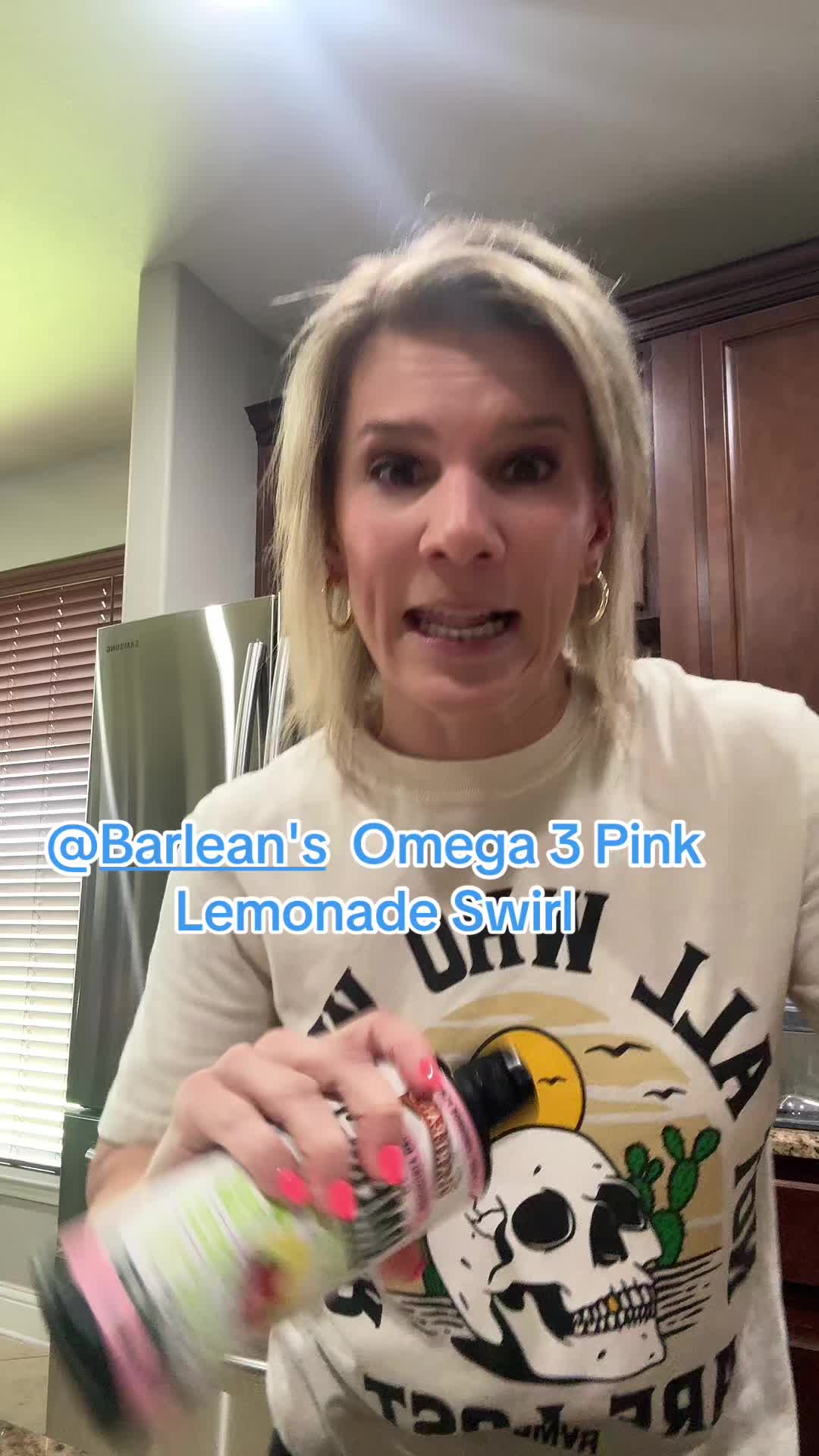 TikTok post by @thamillsfam for Barlean's. Caption reads: [...] omega 3s as compared to soft gels. #ad....