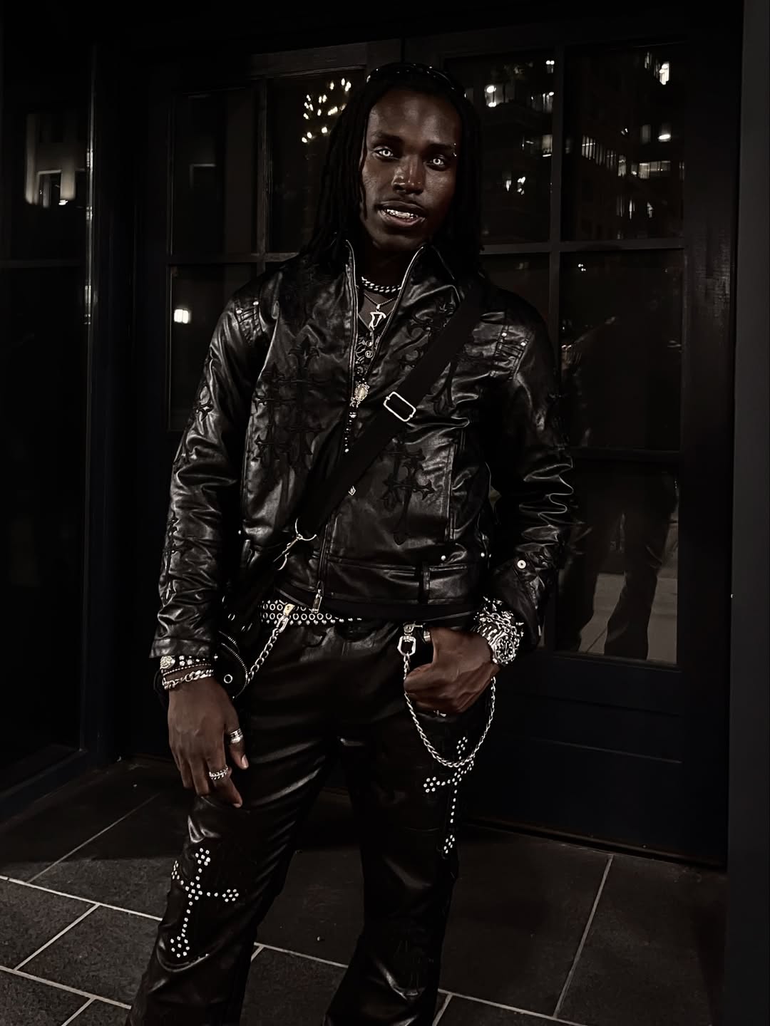 Instagram post by @kwasikao for boohooMAN. Caption reads: new music next friday… snippet sooner 🩸
jacket....