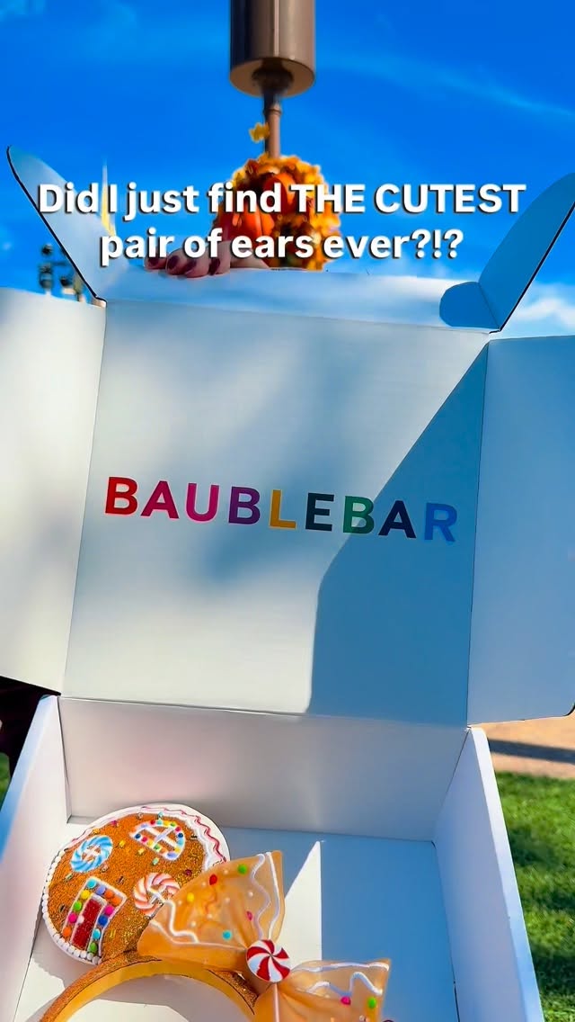 Instagram post by @theenchantedesquire for BaubleBar. Caption reads: Sugar, spice, and everything ✨sparkly✨ ….....