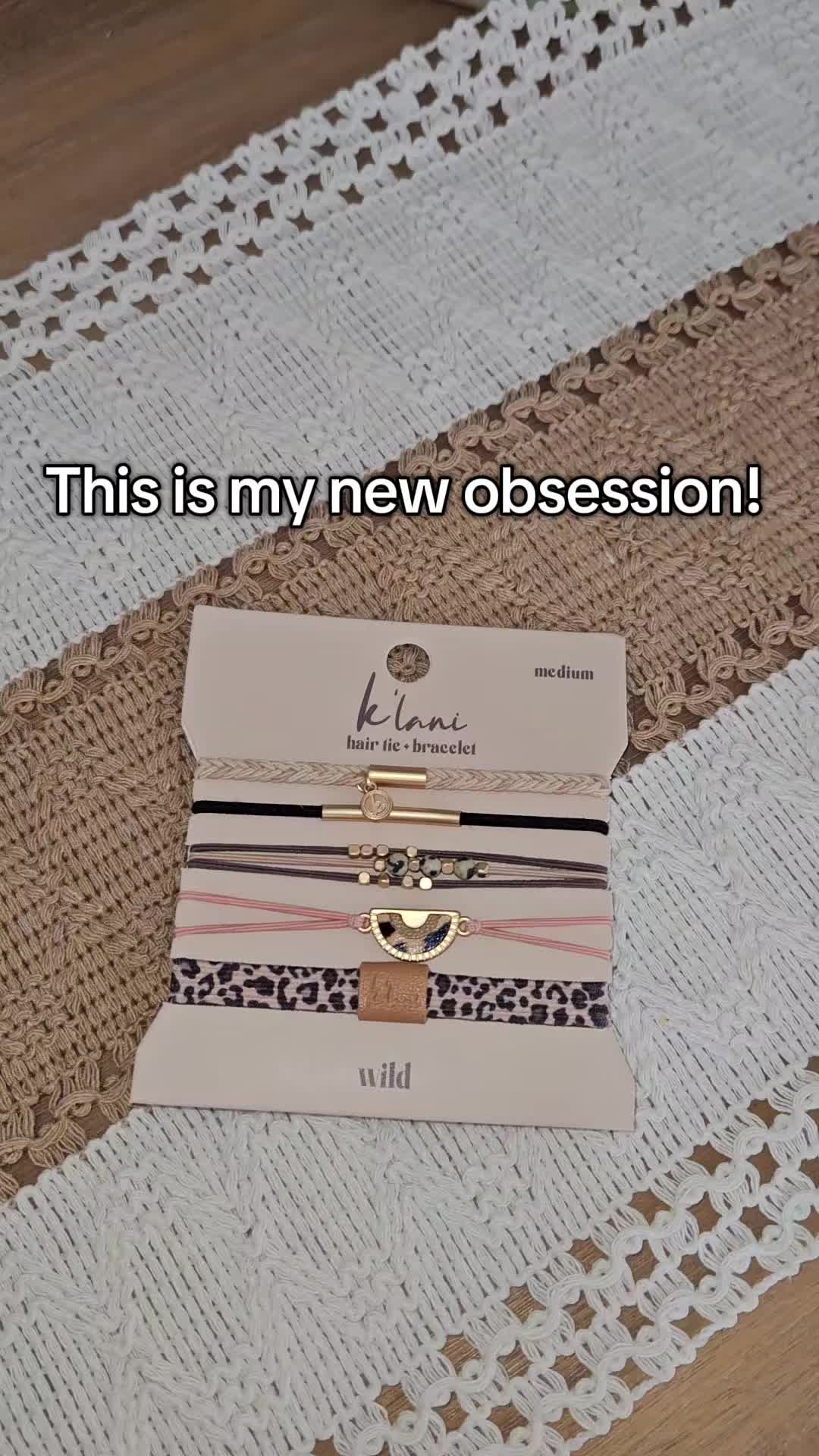 TikTok post by @charlie202306 for K’Lani. Caption reads: @K'lani These hair ties bracelets are amazing!....