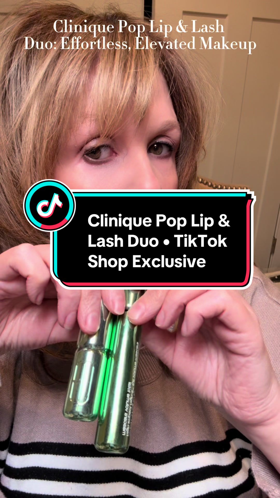 TikTok post by @theglamourbelle for Clinique. Caption reads: #creatorsearchinsights Effortless makeup starts....
