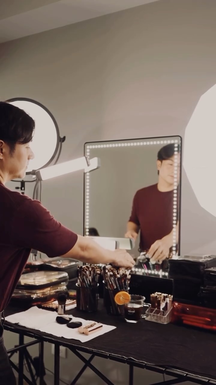 Instagram post by @jakegalvez for NESCAFÉ Philippines. Caption reads: As a makeup artist, my day is built on rituals....