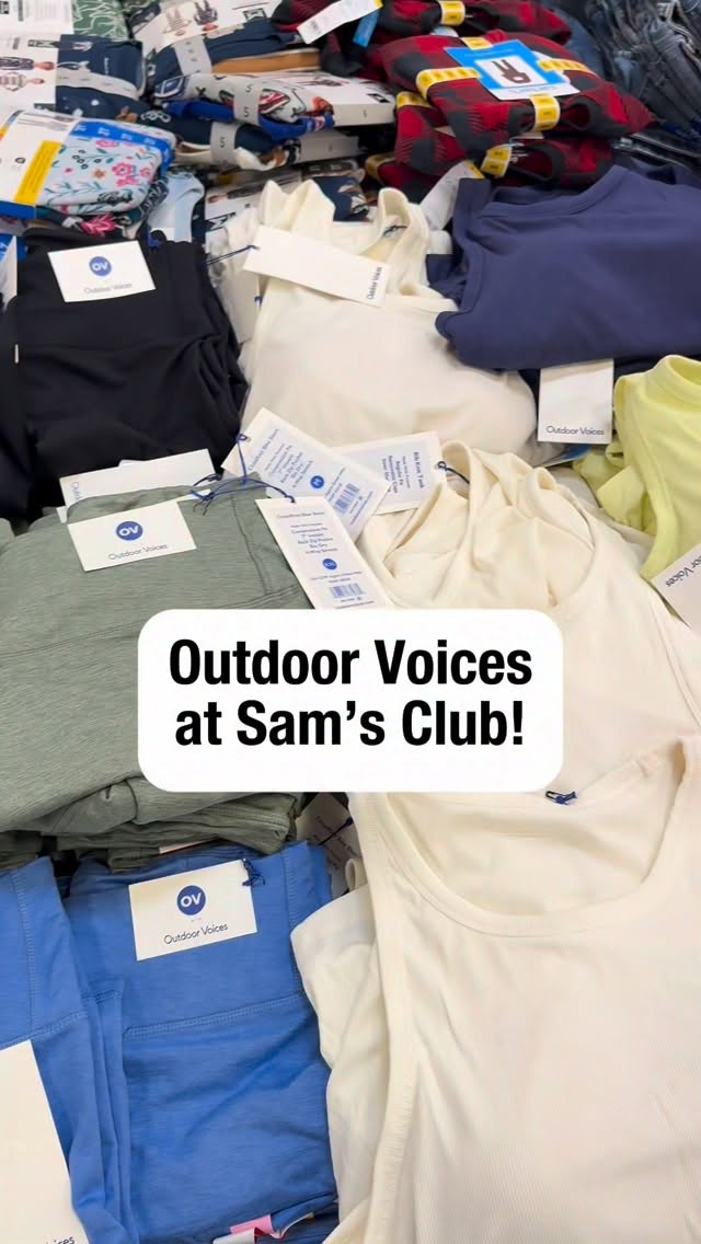 Instagram post by @samsclubmembers for Outdoor Voices. Caption reads: [...] exclusives, so not found in clubs) OUTDOOR....