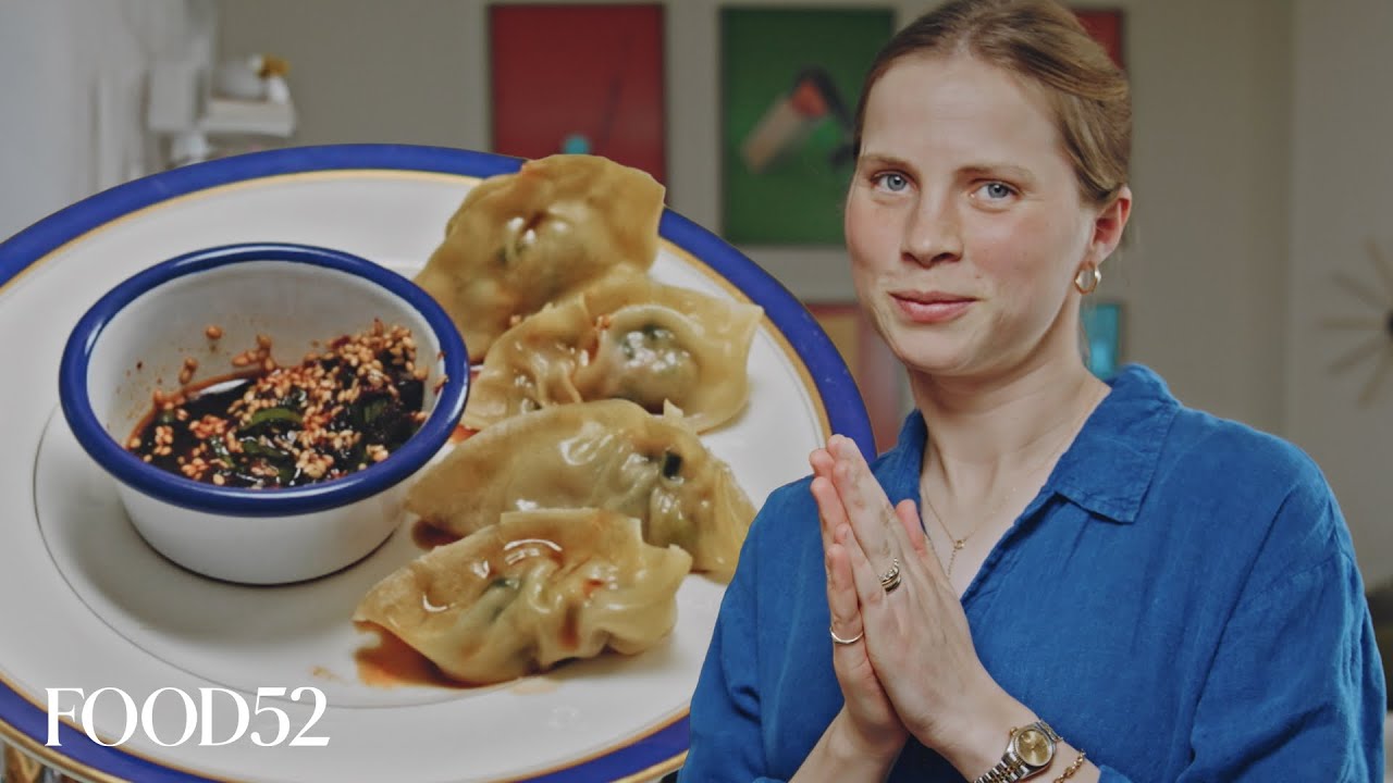 YouTube post by @food52 for Food52. Caption reads: [...] Pork Dumplings At Home | It’s Fine | Food52.