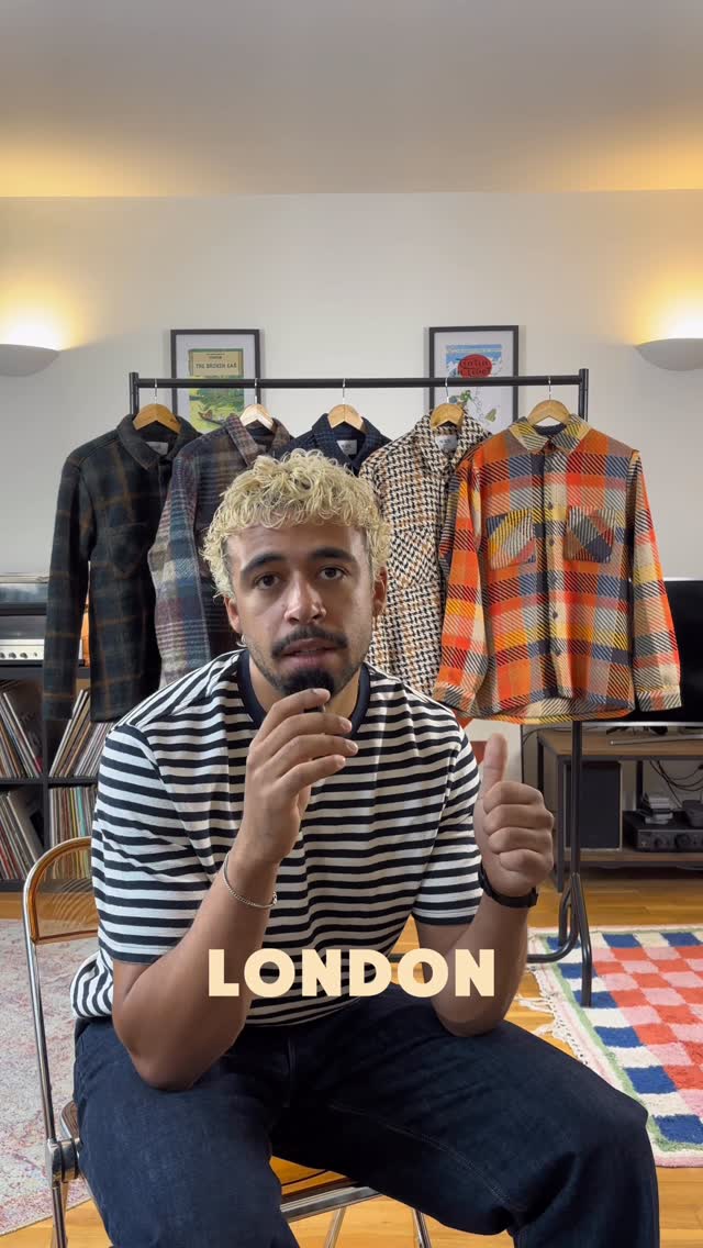 Instagram post by @fitting.room.junkie for Wax London. Caption reads: @waxlondonclothing providing my go to overshirts....