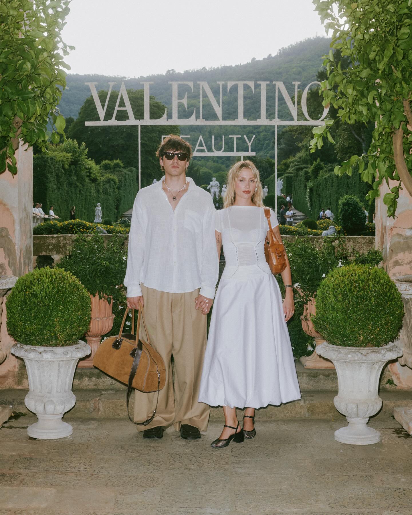 Instagram post by @miloszkulesza for Valentino Beauty. Caption reads: good clothes & good scents, thank you....