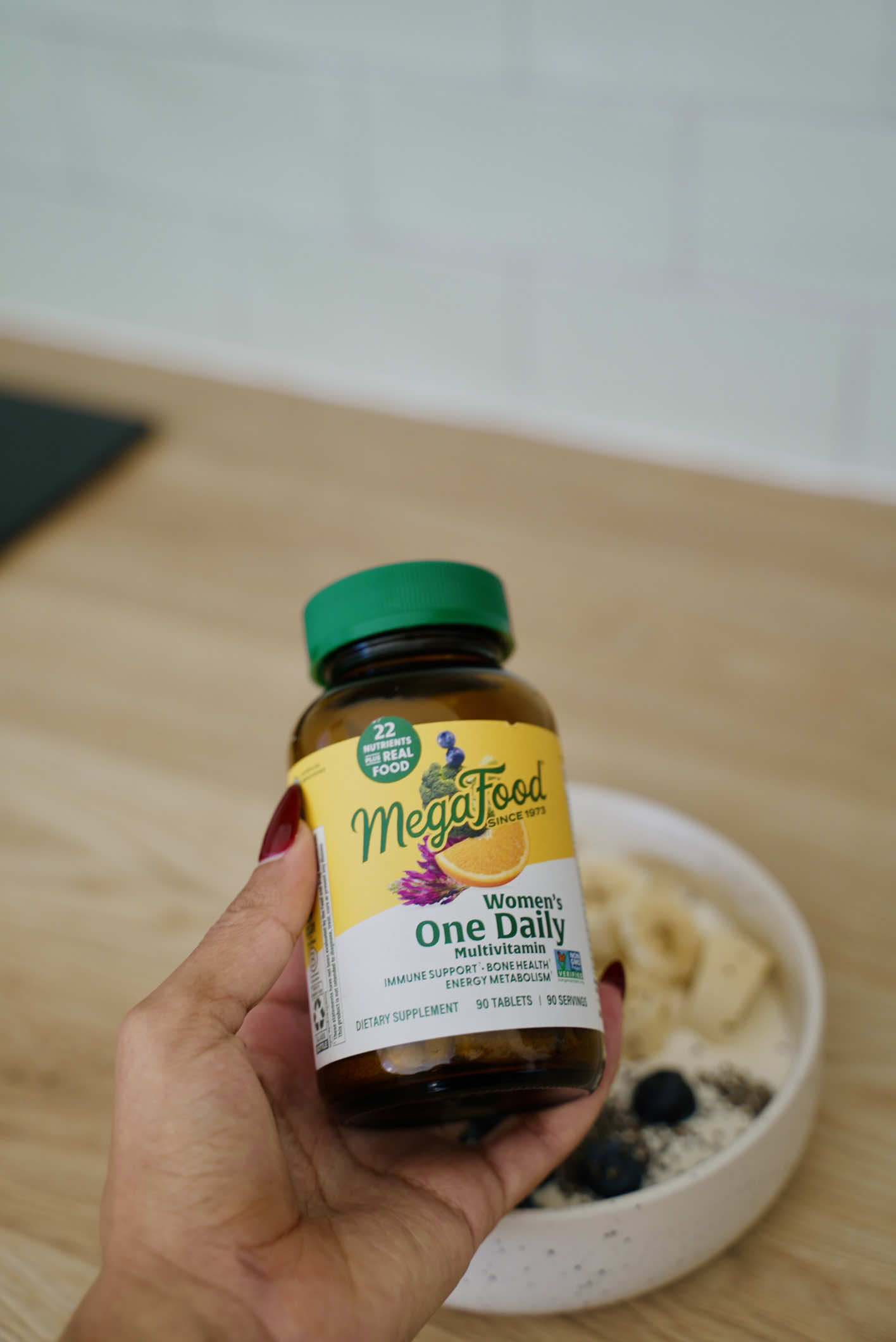 TikTok post by @jhanneu for MegaFood. Caption reads: Wellness isn’t about perfection. #MegaFoodPartner....