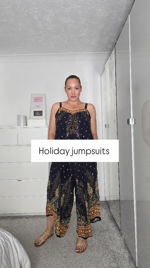 Instagram post by @samantha_ava_grace for BloomChic. Caption reads: It is jumpsuit season! I truly think you could one....