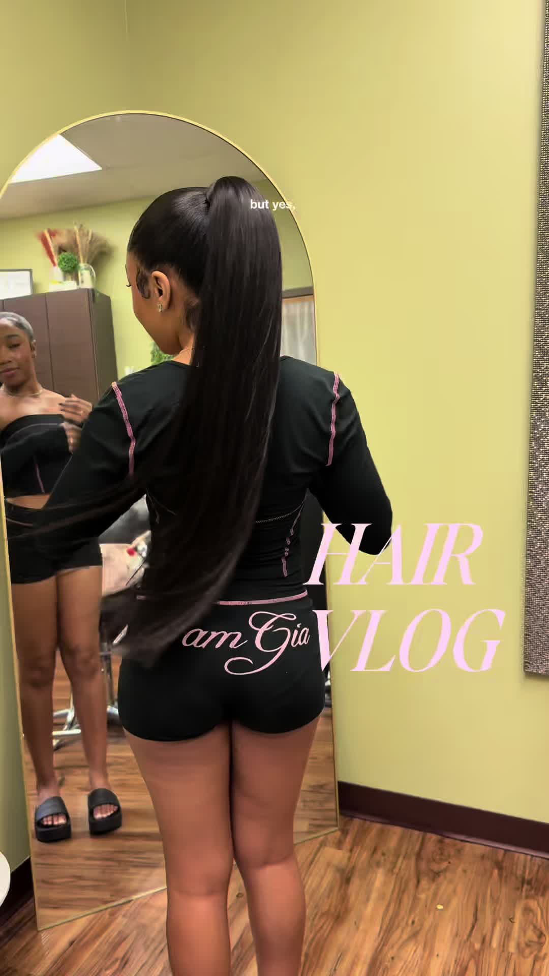 TikTok post by @niylanicoleee for Ashinehair. Caption reads: come with me to get my hair done 🎀@Ashinehair US....