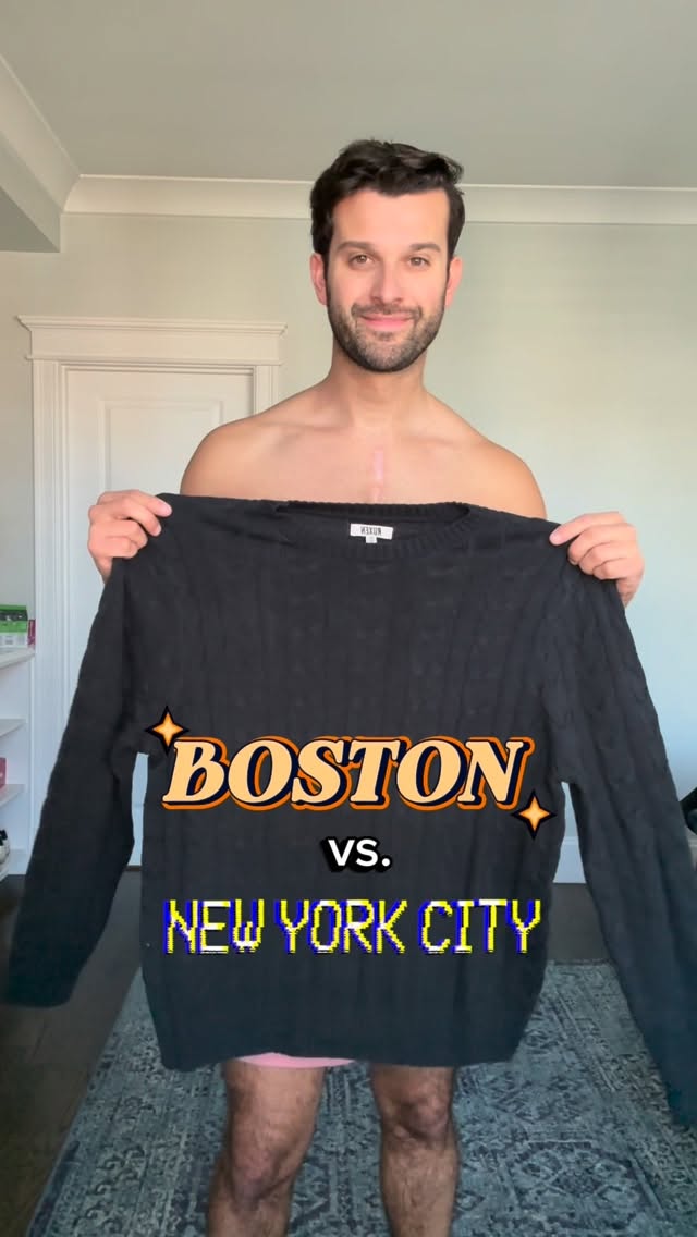 Instagram post by @alexvangurp for ThreadBeast. Caption reads: Boston proper or NYC edge? Only you can decide.....
