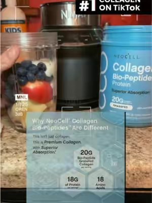 TikTok post by @kaylaa6580 for NeoCell. Caption reads: NeoCell Collagen Peptides Powder 20oz - Grassfed....