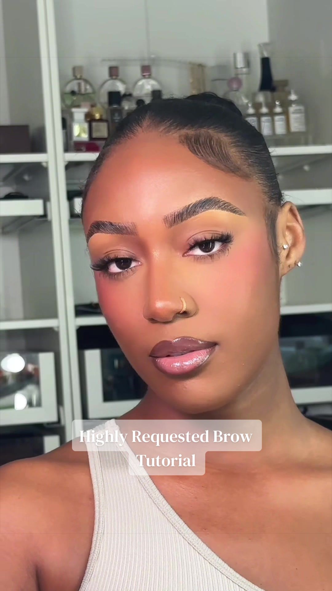 TikTok post by @unforgettablenia for iMethodBeauty. Caption reads: Replying to @ambrielle adams285 Updated Brow....