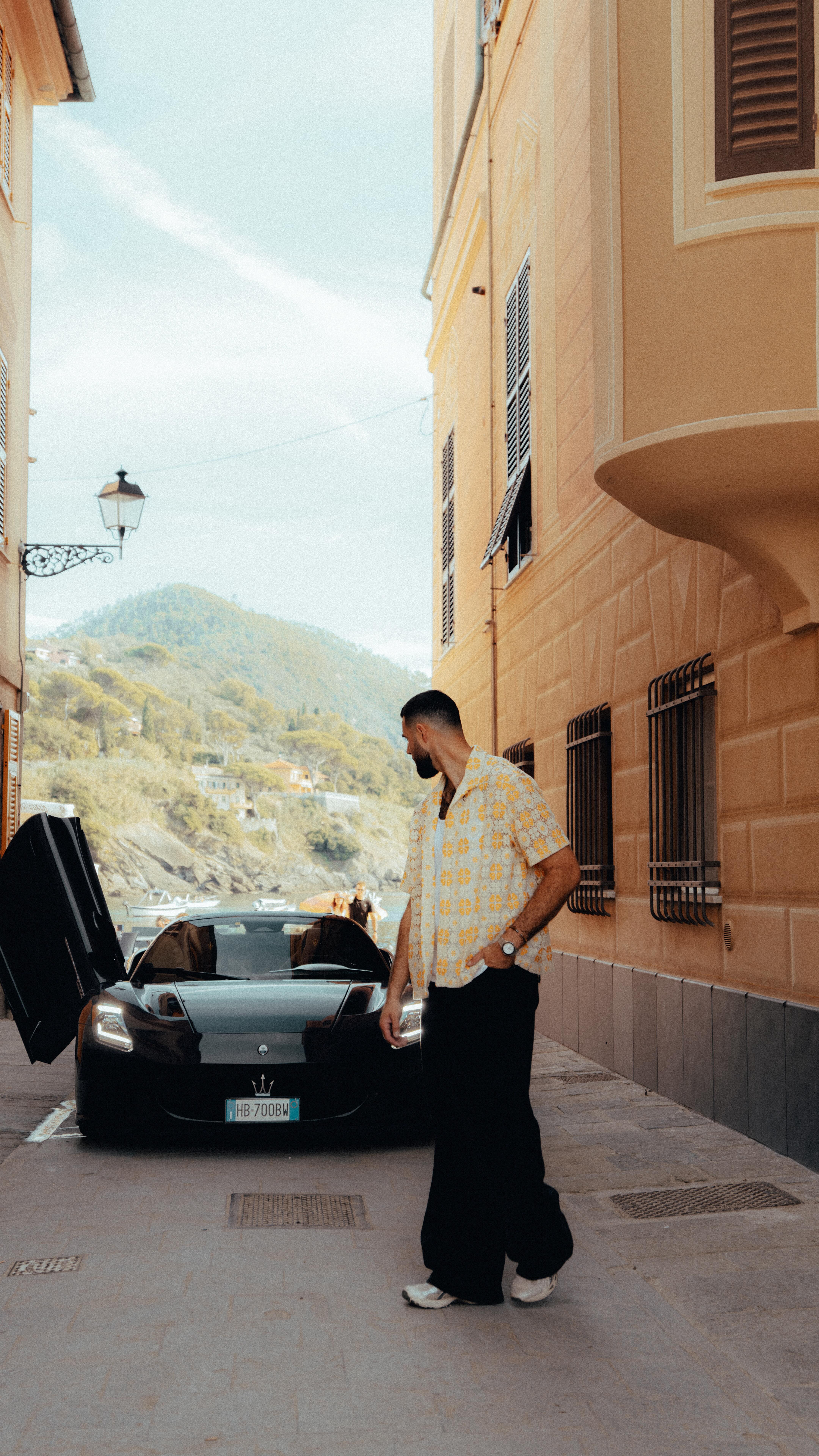 Instagram post by @jordantsanford for Maserati. Caption reads: In the streets of Italy with the all-new @maserati....