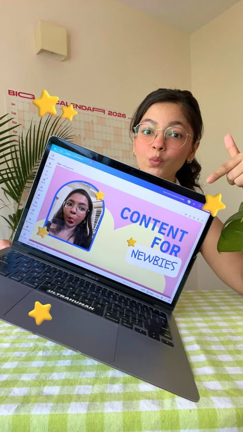 Instagram post by @tarinily for Canva. Caption reads: [...] ya 💕 Start messy. but just start. #ad....