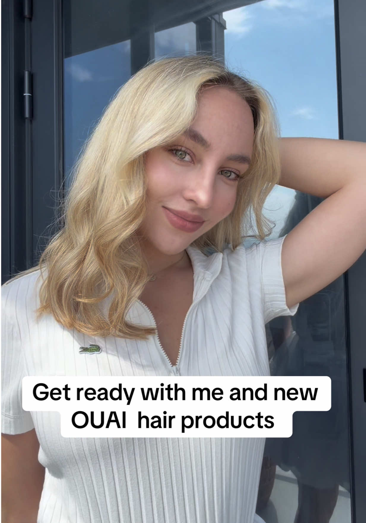 TikTok post by @katerina__la for OUAI. Caption reads: I am obsessed with my new Ouai hair routine! Their....