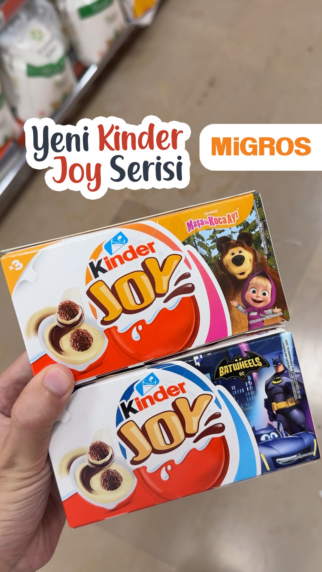 Instagram post by @tatkesfi for Kinder. Caption reads: Arkadaşına Gönder 🤩👏 @kinderturkiye 

Migros;....