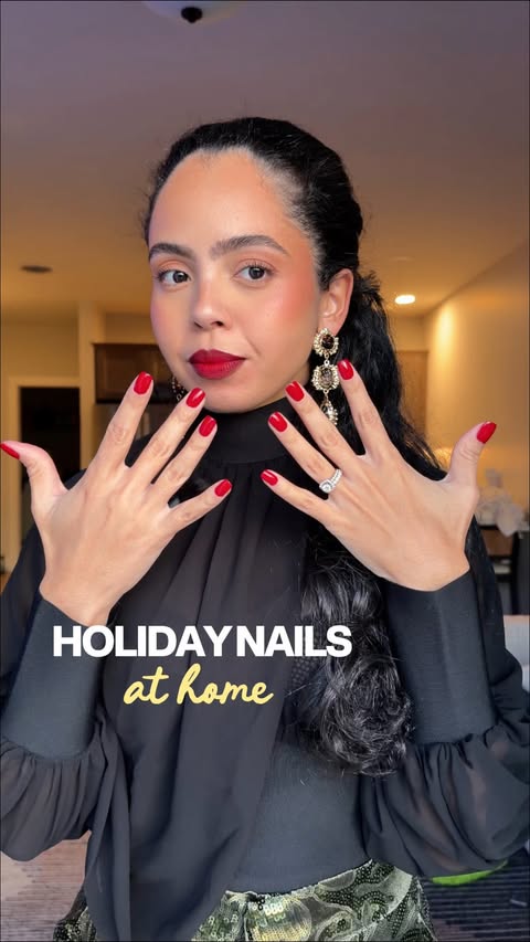 Instagram post by @jennyydelarosa for essie. Caption reads: If you could only pick one holiday nail shade…....