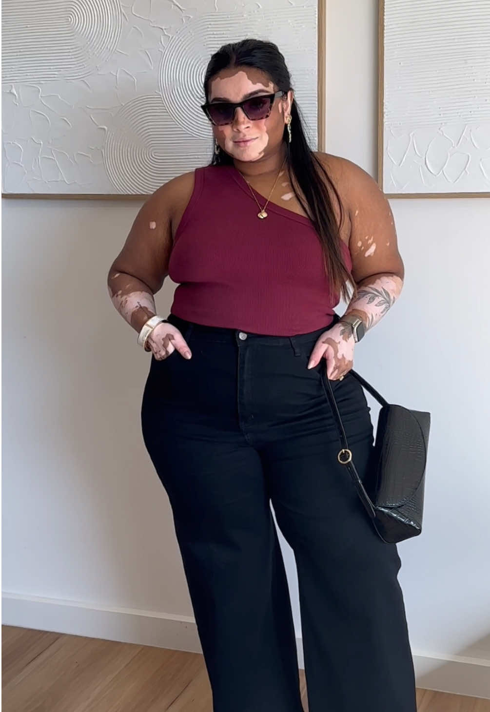 TikTok post by @onella_am for FAYT The Label. Caption reads: [...] Jeans again! Top: Miami Top in Wine....