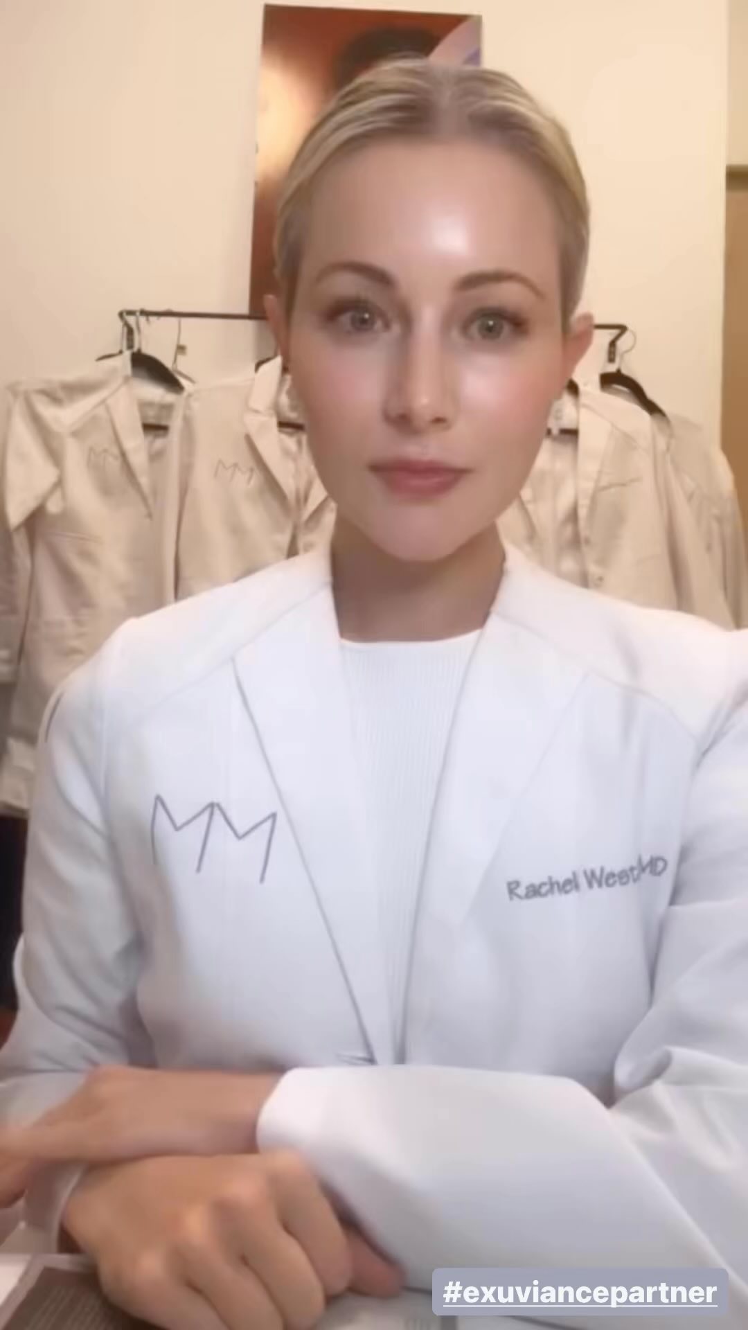 Instagram post by @derm.dr.rachel for Exuviance. Caption reads: Let’s talk bridal skincare! 👰 As a cosmetic....