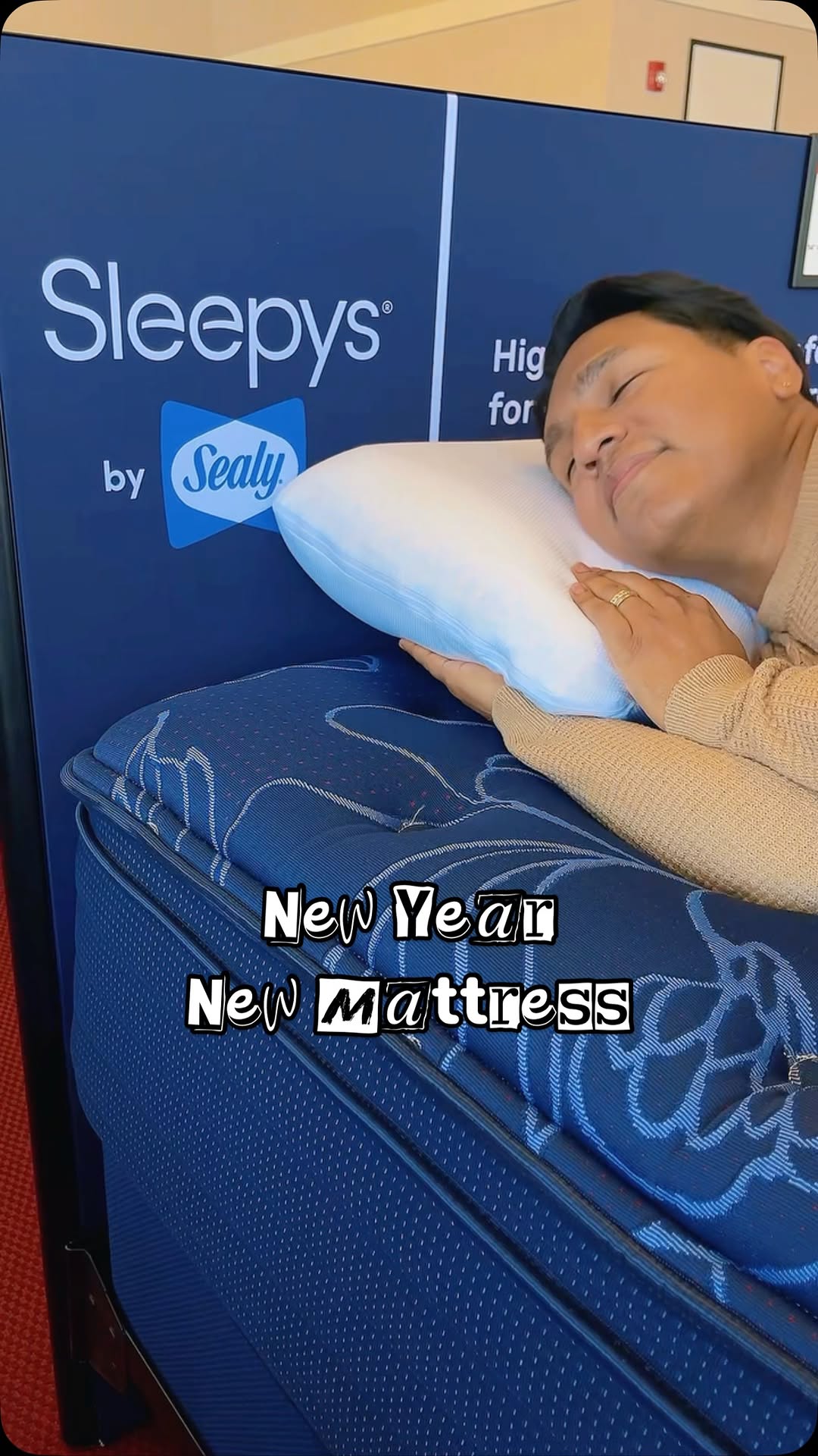 Instagram post by @thisisjcali for Mattress Firm. Caption reads: #sponsored | New Year, New Mattress thanks to....