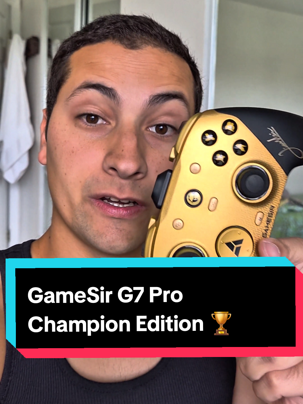 TikTok post by @rayziox for GameSir. Caption reads: GameSir G7 Pro Champion Edition 🏆 @GameSir [...].