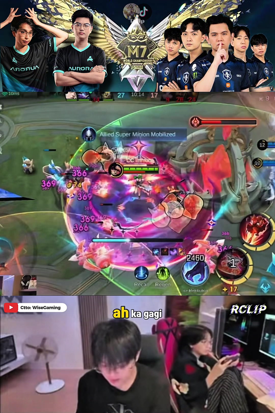 TikTok post by @rclip25 for Mobile Legends. Caption reads: Watch till the end……🙈....