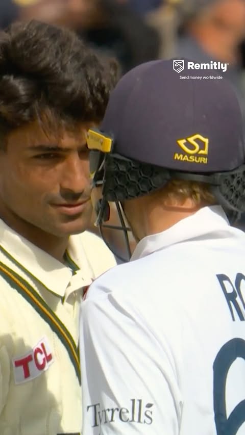 Instagram post by @skysportscricket for Remitly. Caption reads: Joe Root 🤝 Razaullah.