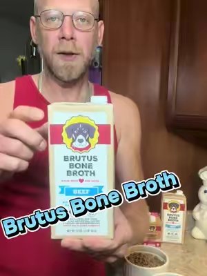 TikTok post by @conway_kkidd for Brutus Broth. Caption reads: [...] help your dogs hips and joints from @Brutus....
