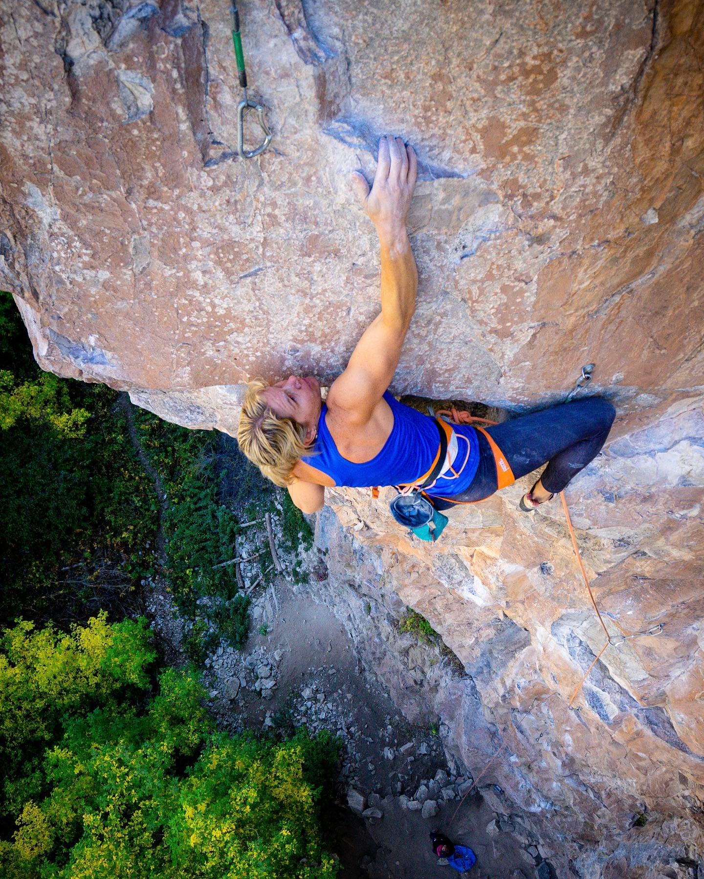 Instagram post by @thenorthface_climb for thenorthface. Caption reads: Spring sending in Rifle, CO. @pfaff_anna seen here....