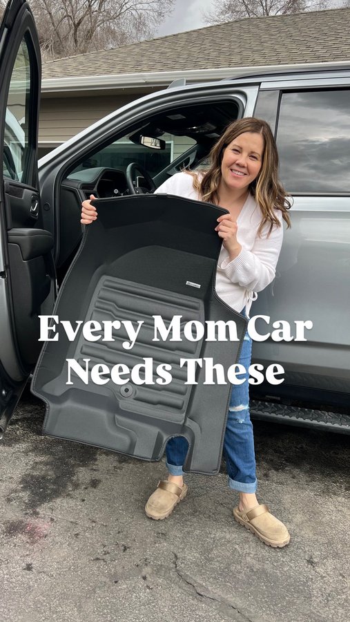 Instagram post by @pineconesandpacifiers for TuxMat. Caption reads: [...] to clean up those footprints from my....