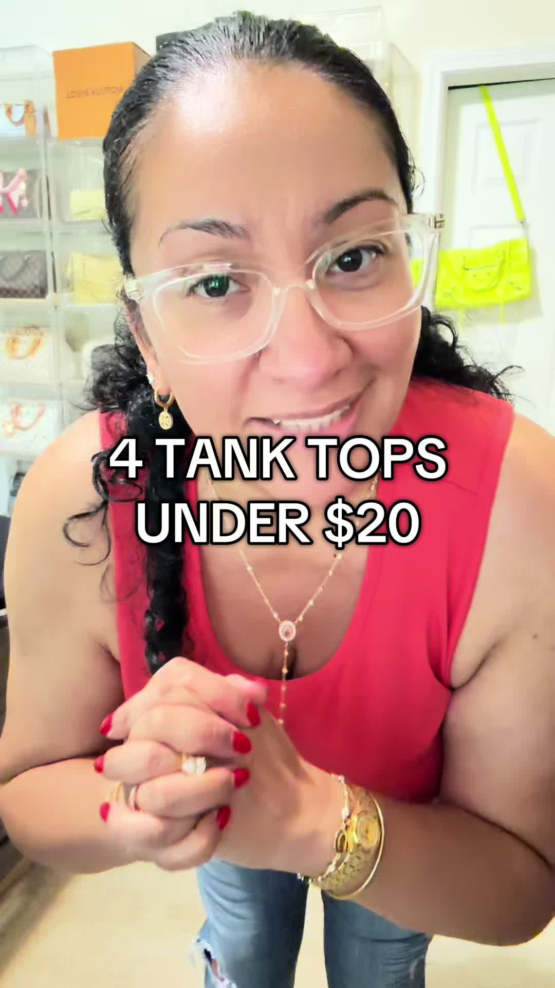 TikTok post by @lisa.luxe.with.limits1 for Urban Diction. Caption reads: @UrbanDiction tank tops. four for under twenty.....